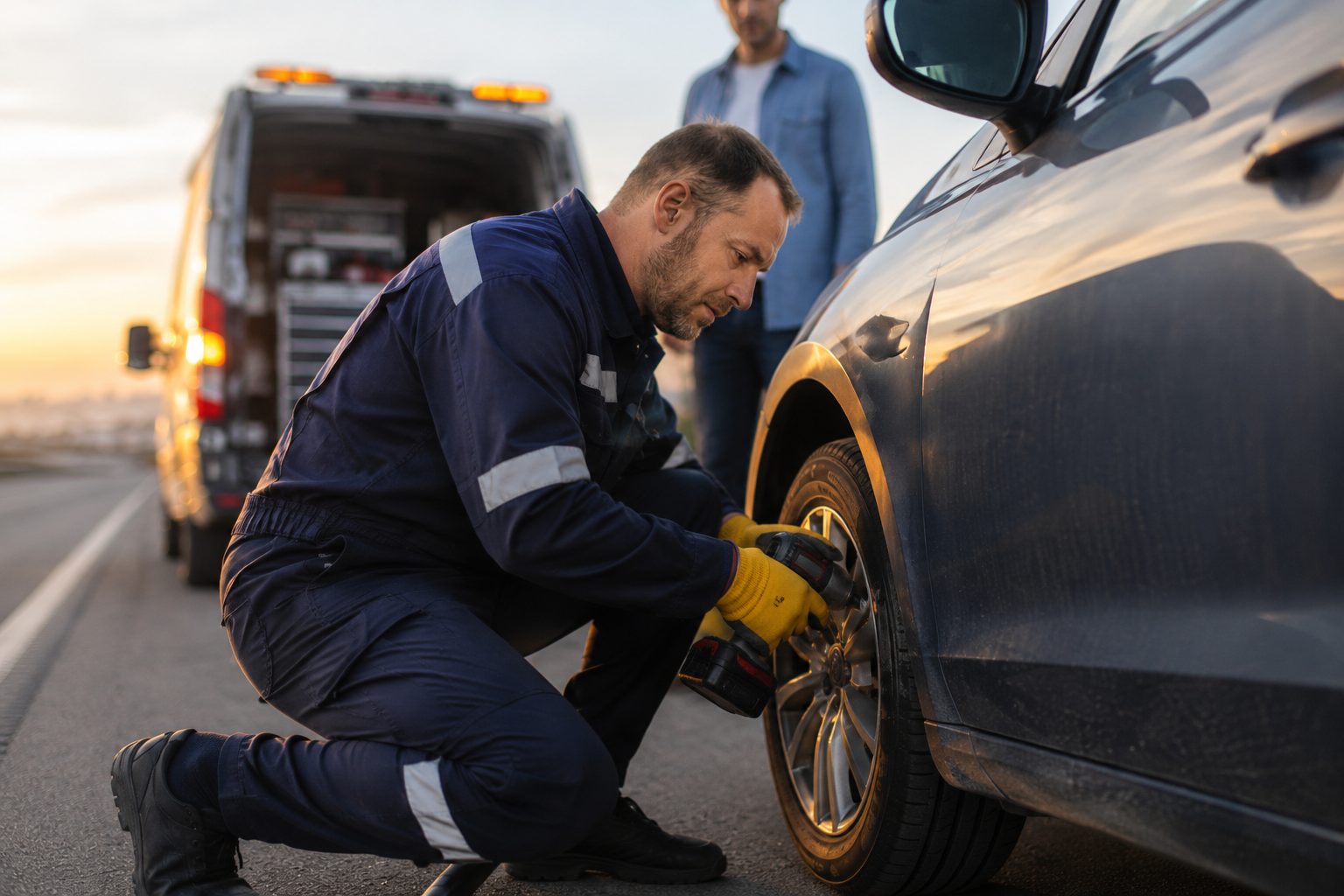 Gece yerinde lastik montajı ve torklama – Güngören mobil lastikçi