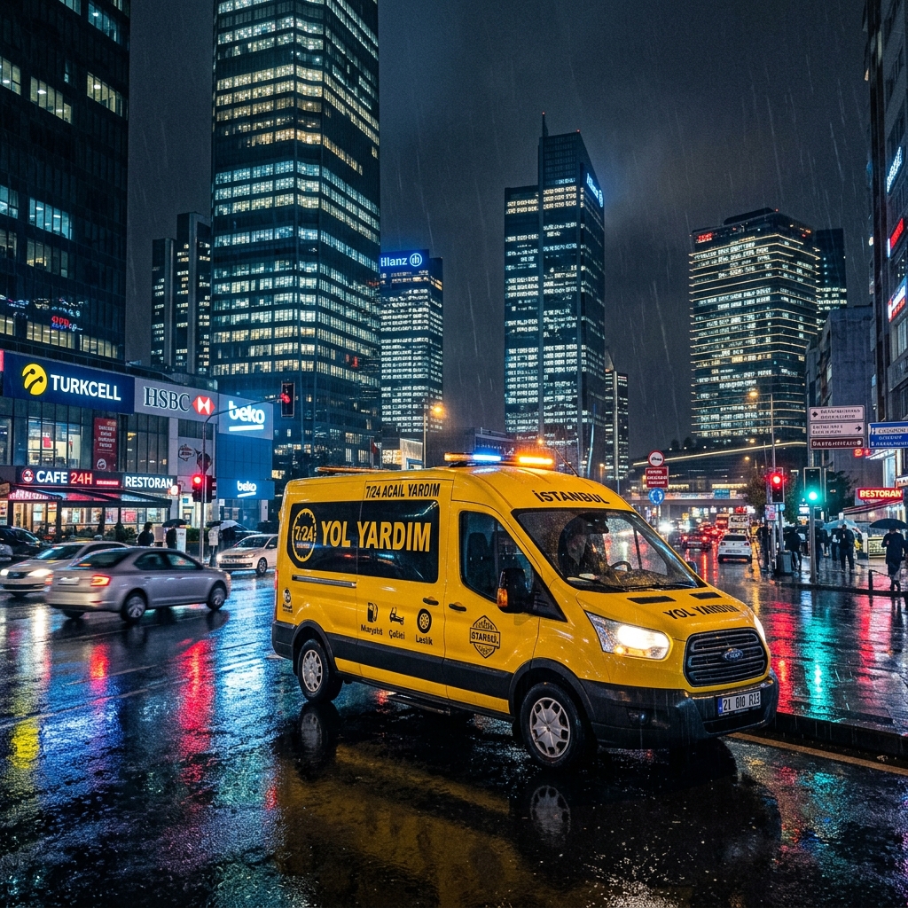İstanbul şehir merkezinde acil mobil lastik servisi